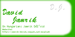 david jamrik business card